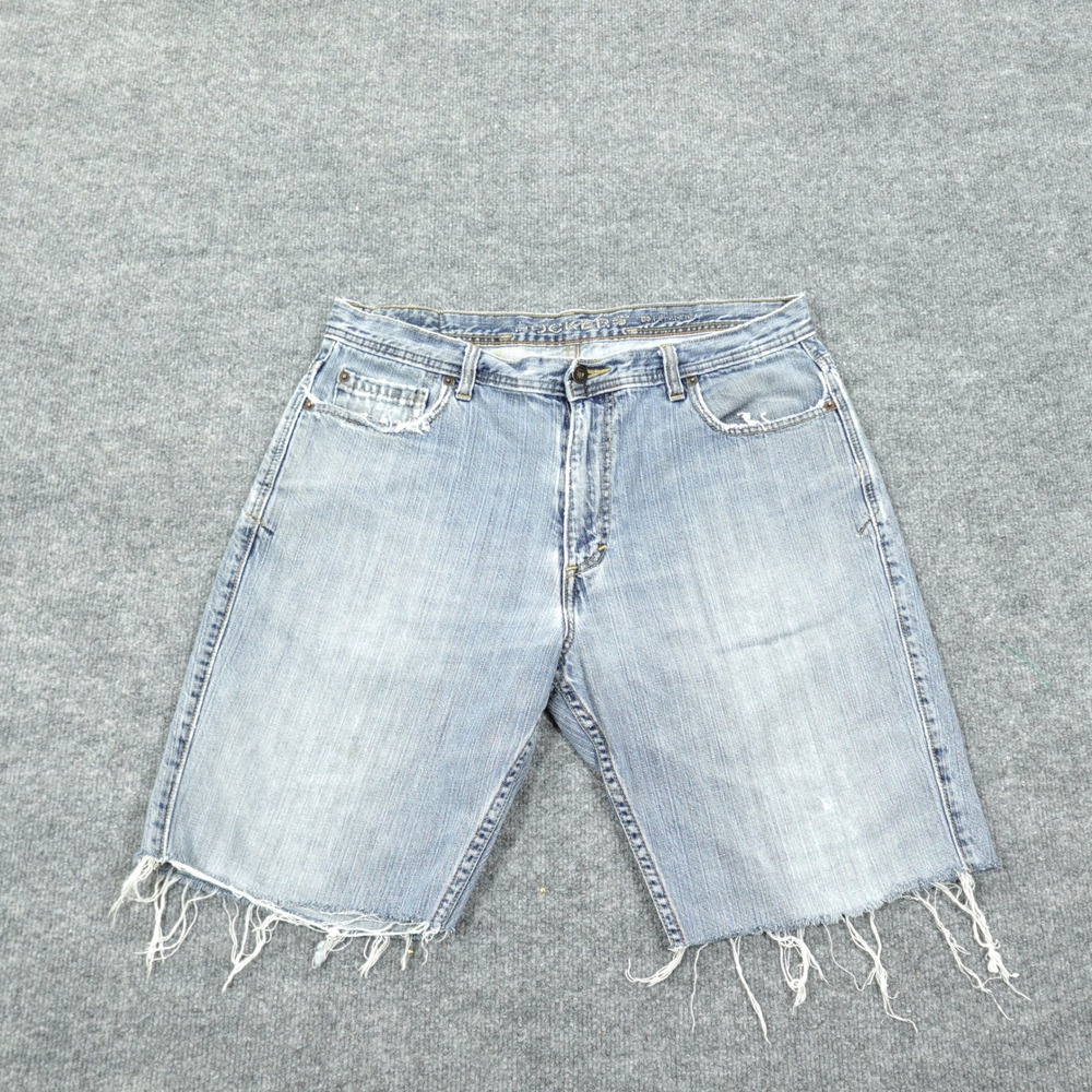 Dockers Denim Shorts Mens 36‎ Light Blue Cut Off Frayed Hem Distressed Cotton